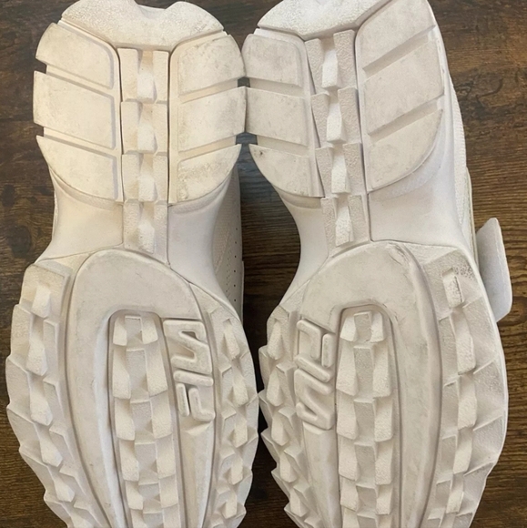 FILA Disruptors II White Platform Sneakers with Red Blue Velcro Logo Strap 8.5 - Picture 5 of 10